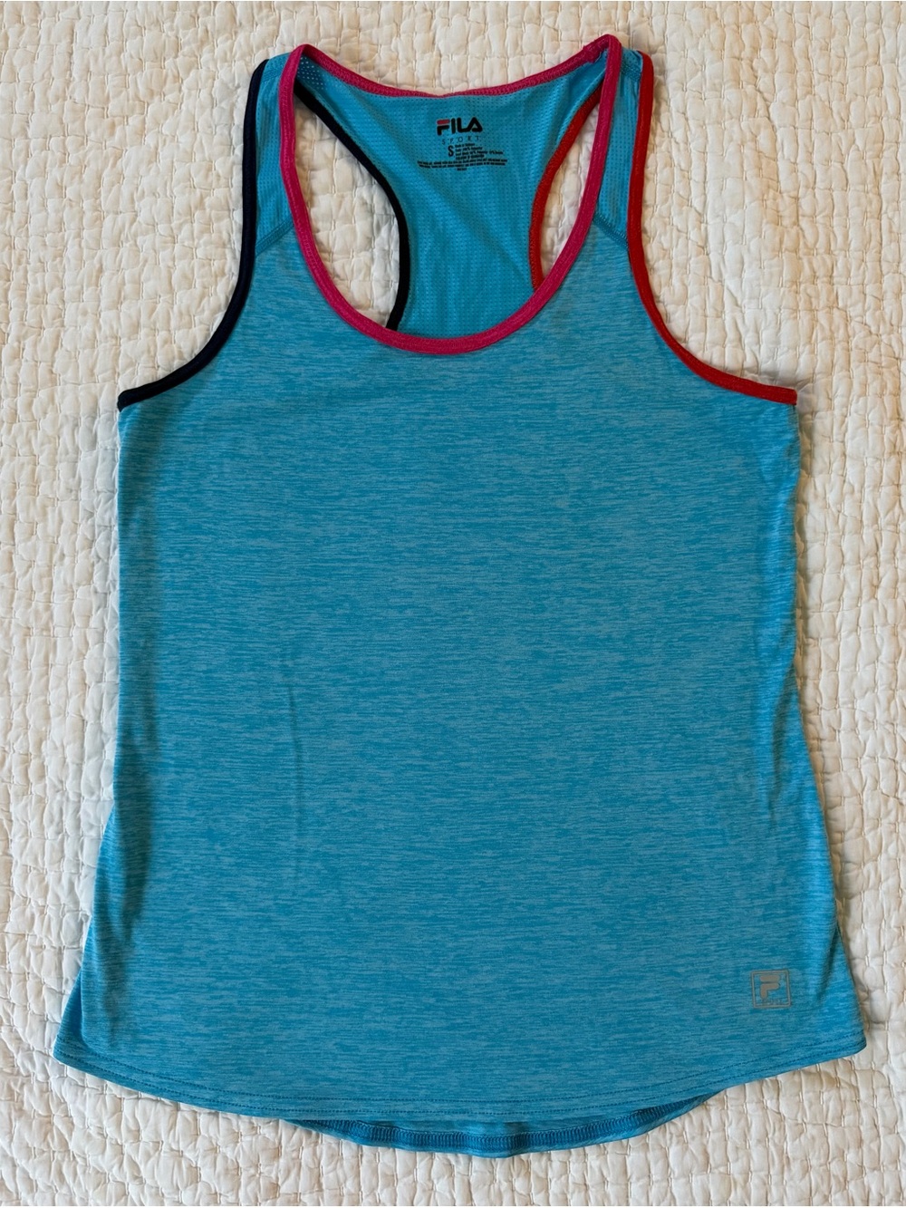 FILA Women’s Teal Tank with Multicolor Trim